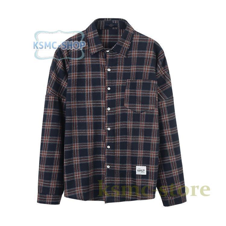 チェックシャツ メンズ トップス 長袖シャツ コットン ネルシャツ 春服 秋 秋服 春 カジュアルシャツ 