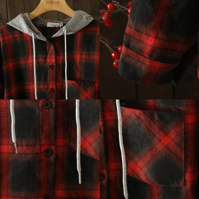 チェック柄 シャツ レディース フード付き カジュアル チュニック 30代 旅行 60代 長袖 春秋 トップス きれいめ カジュアル 40代 50代 