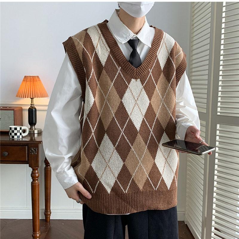 ニットベスト メンズ ジレ プルオーバー 春秋冬 チョッキ インナー Vネック 保温 ゴルフ トップス ビジネス 暖かい 仕事 室内着 重ね着 防寒 