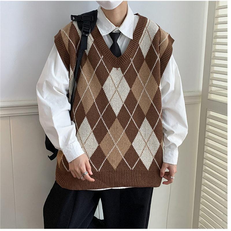 ニットベスト メンズ ジレ プルオーバー 春秋冬 チョッキ インナー Vネック 保温 ゴルフ トップス ビジネス 暖かい 仕事 室内着 重ね着 防寒 