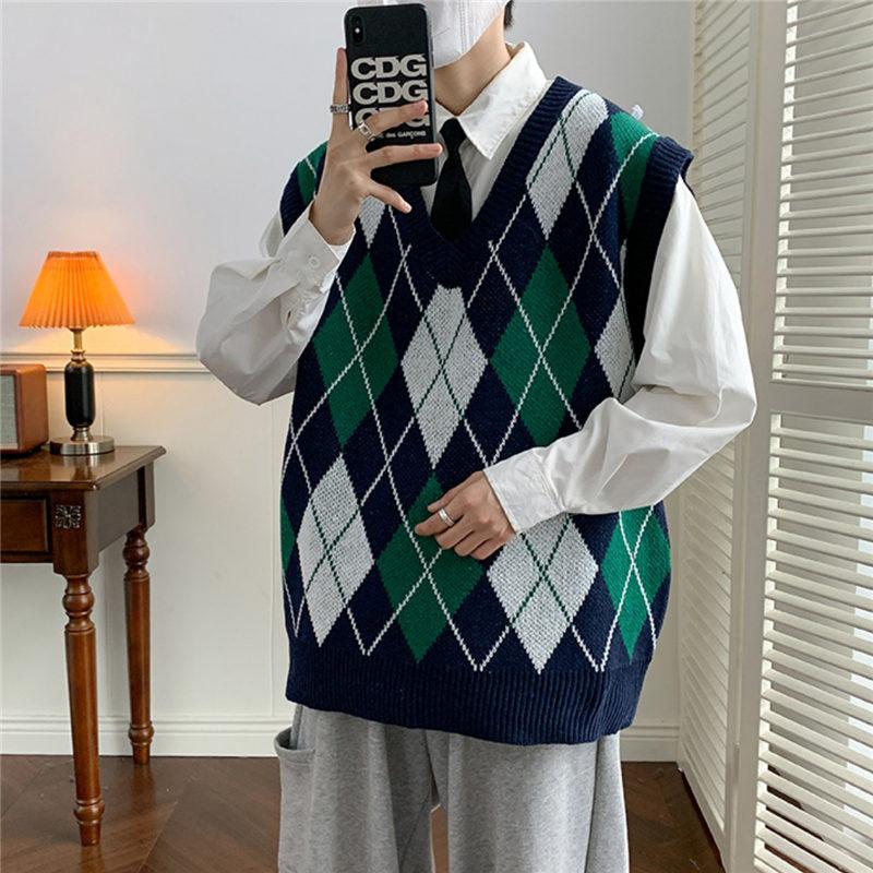 ニットベスト メンズ ジレ プルオーバー 春秋冬 チョッキ インナー Vネック 保温 ゴルフ トップス ビジネス 暖かい 仕事 室内着 重ね着 防寒 