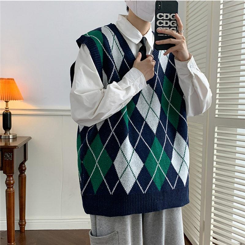 ニットベスト メンズ ジレ プルオーバー 春秋冬 チョッキ インナー Vネック 保温 ゴルフ トップス ビジネス 暖かい 仕事 室内着 重ね着 防寒 