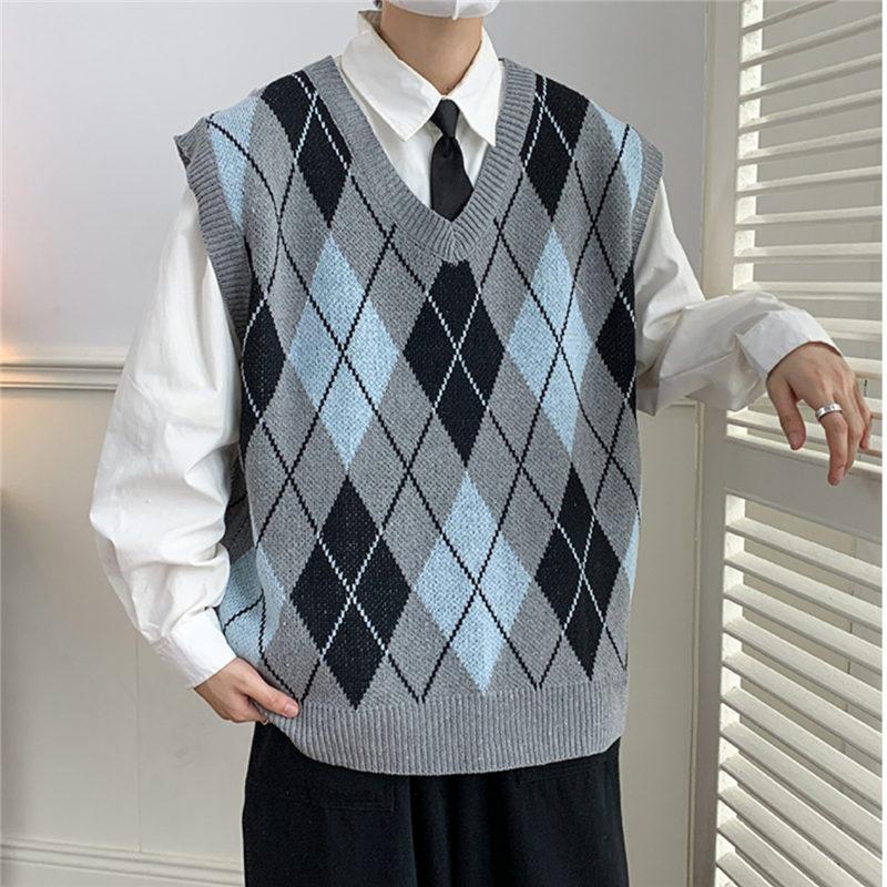 ニットベスト メンズ ジレ プルオーバー 春秋冬 チョッキ インナー Vネック 保温 ゴルフ トップス ビジネス 暖かい 仕事 室内着 重ね着 防寒 
