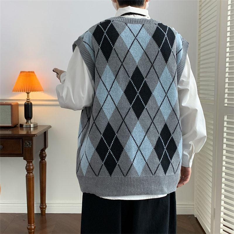 ニットベスト メンズ ジレ プルオーバー 春秋冬 チョッキ インナー Vネック 保温 ゴルフ トップス ビジネス 暖かい 仕事 室内着 重ね着 防寒 