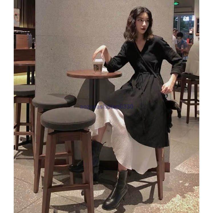 ワンピース シースルーワンピース シャツワンピ 2点セット Aラインワンピース シャツワンピース ロング丈 不規則裾 