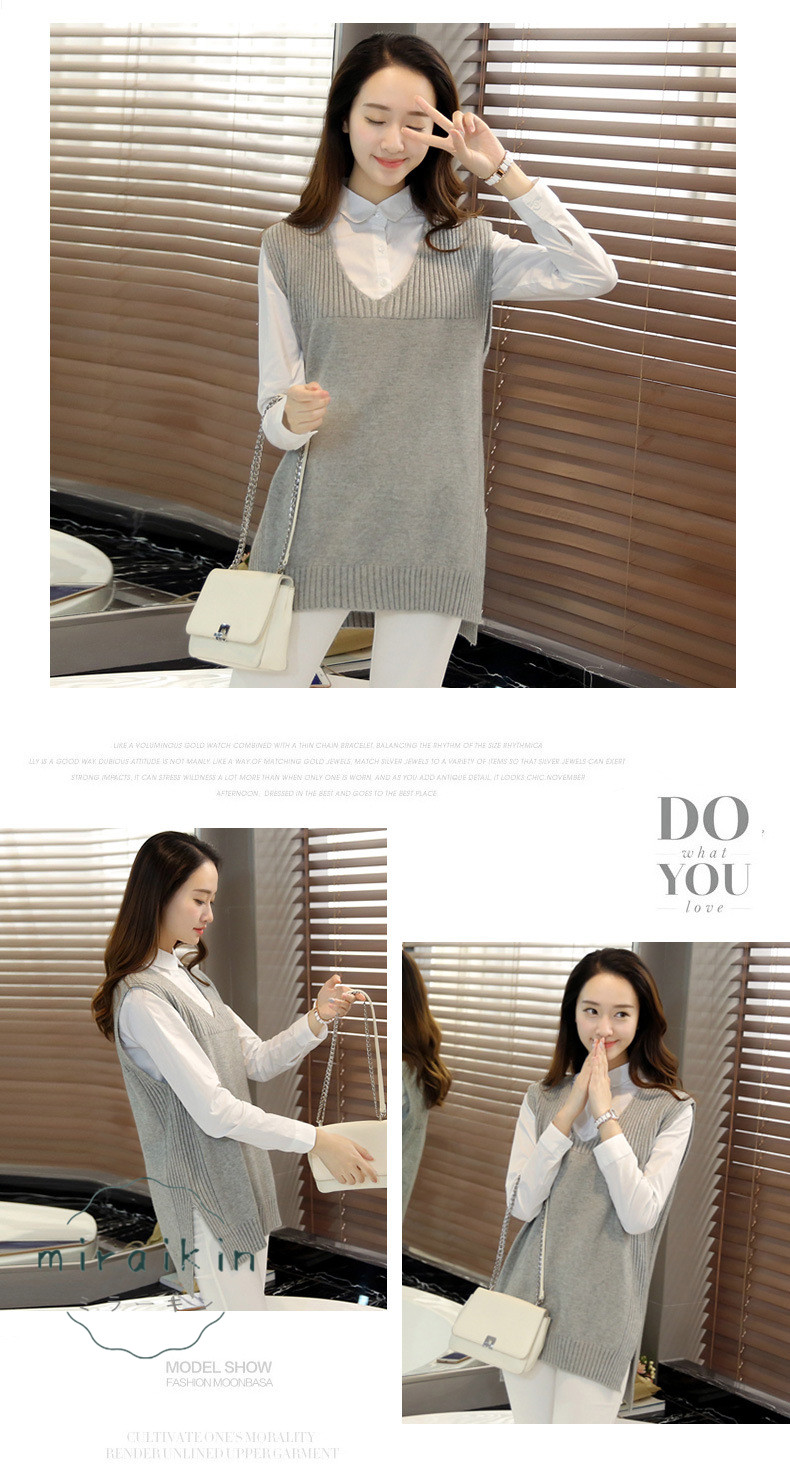 ニットベスト レディース 格安 売れ筋 チョッキ トップス カジュアル 大人 無地 Vネック 秋冬 女性 新作 ゆったり 着回し サイドスリット 着痩せ 送料無料 