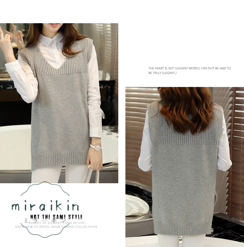 ニットベスト レディース 格安 売れ筋 チョッキ トップス カジュアル 大人 無地 Vネック 秋冬 女性 新作 ゆったり 着回し サイドスリット 着痩せ 送料無料 