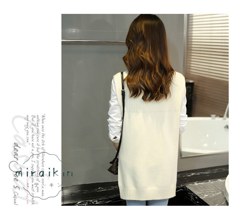 ニットベスト レディース 格安 売れ筋 チョッキ トップス カジュアル 大人 無地 Vネック 秋冬 女性 新作 ゆったり 着回し サイドスリット 着痩せ 送料無料 