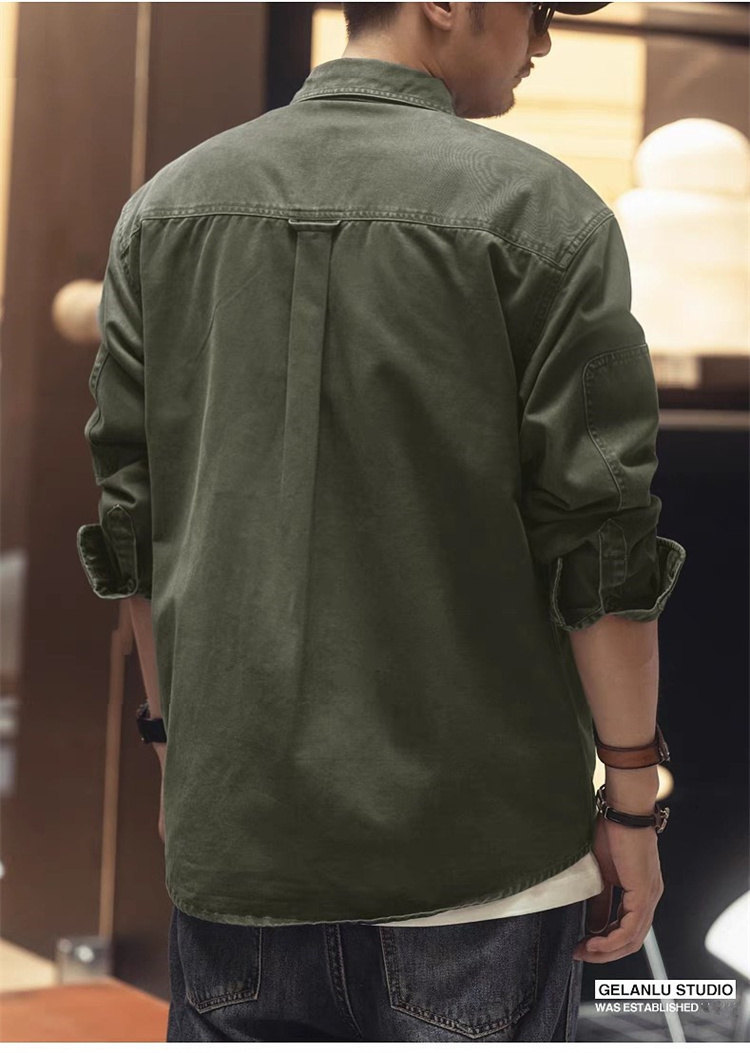 シャツ メンズ 軍シャツ ワークシャツ 長袖シャツ ミリタリーシャツ カッコイイ カジュアルシャツ カーゴシャツ おしゃれ ストリート系 お兄系 開襟シャツ 