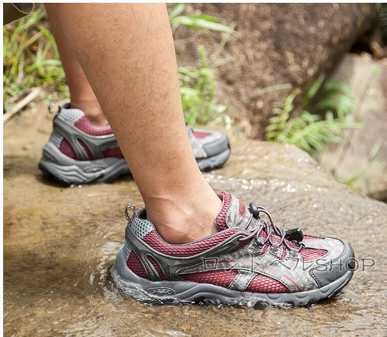 ハイキングローカット スニーカー メンズ 登山靴 トレッキングアウトドアウォーキング 通気性 軽量 水陸両用 遠足 