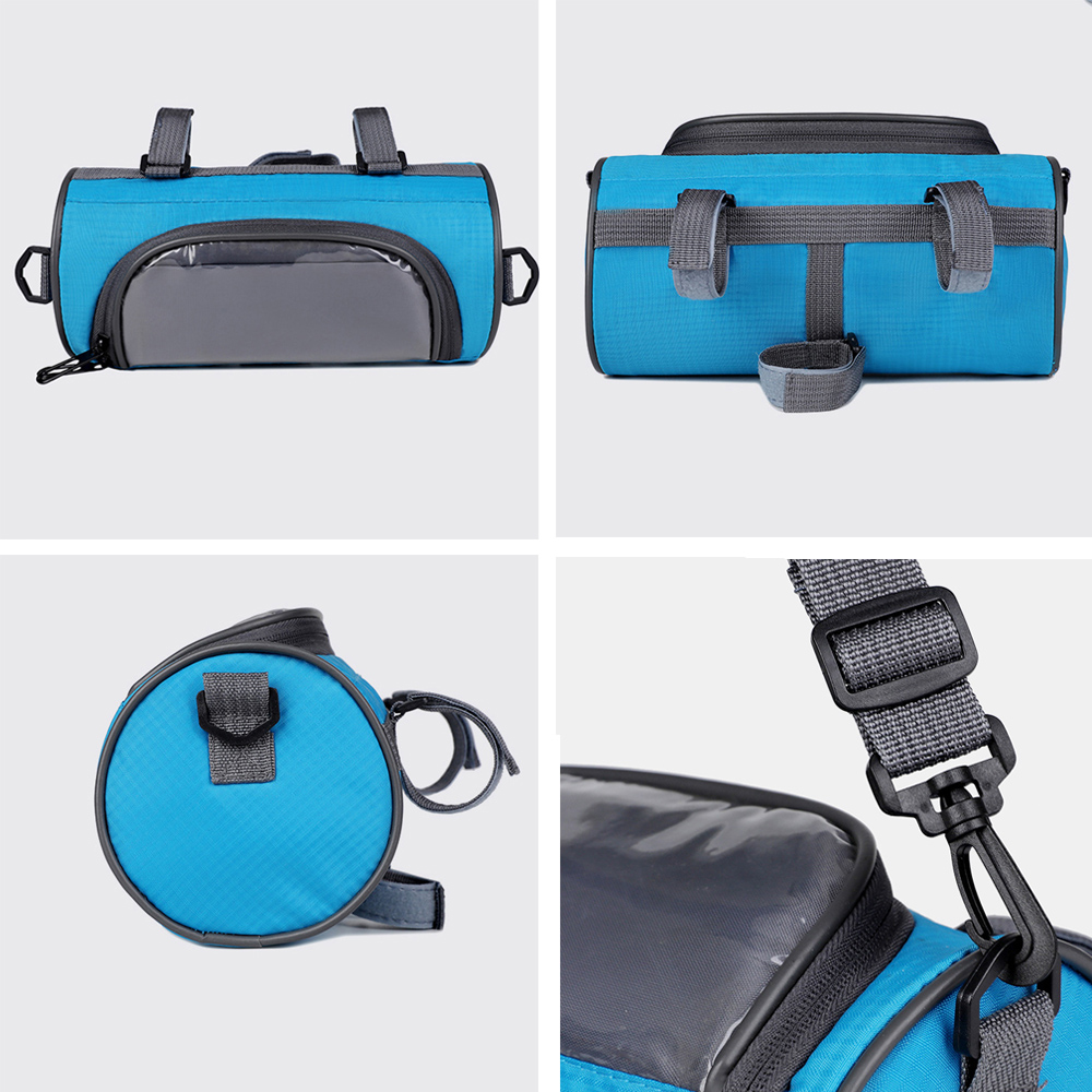 自転車トップチューブバッグ 筒形バッグ  