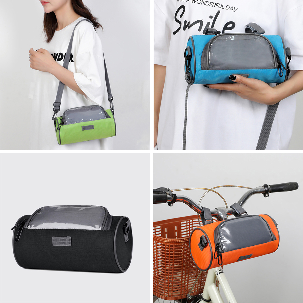 自転車トップチューブバッグ 筒形バッグ  