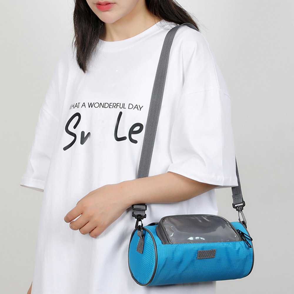 自転車トップチューブバッグ 筒形バッグ  