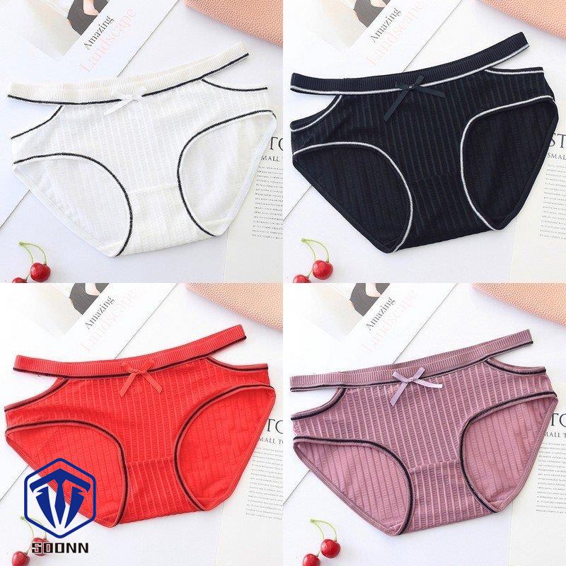 ショーツ ヒップハンガー インナー レディース ゴムタイプ フリーサイズ かわいい シンプル リブ地 女性用 サイドライン リボン ランジェ下着 