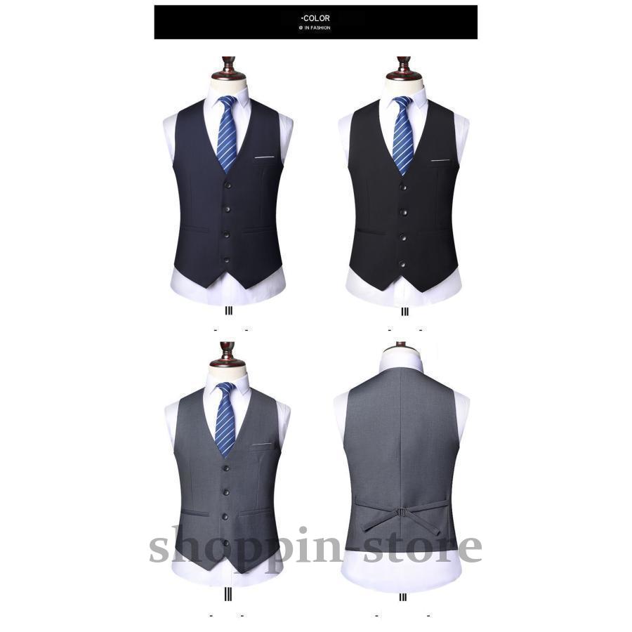 スリムフィットベスト スーツ ジレ メンズ ビジネス 胸ポケットあり 灰色 大きなサイズ 無地 スリム 黒 紺 グレー ブラックネイビー 