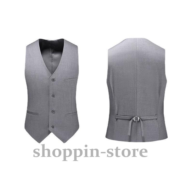 スリムフィットベスト スーツ ジレ メンズ ビジネス 胸ポケットあり 灰色 大きなサイズ 無地 スリム 黒 紺 グレー ブラックネイビー 
