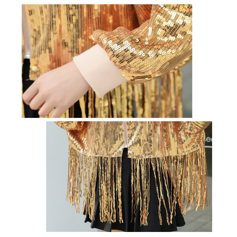 ジャケット レディース コート スパンフリンジ ダンスウェア ヒップホップ 部活 アウター 女子外套 コスチューム 発表会 学園祭 カジュアル イベント 