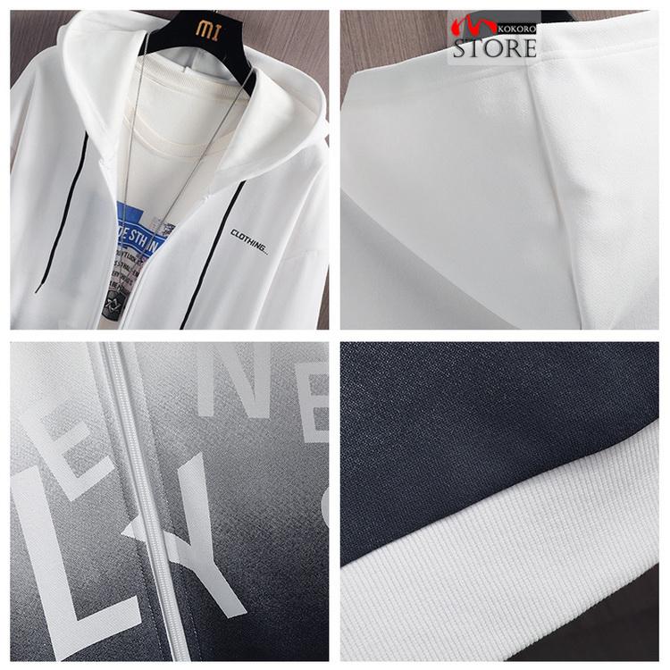 ジップアップメンズ 秋服 秋物 トップス きれいめ ロゴ 長袖 秋 グラデーション 2023 