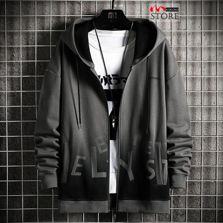 ジップアップメンズ 秋服 秋物 トップス きれいめ ロゴ 長袖 秋 グラデーション 2023 