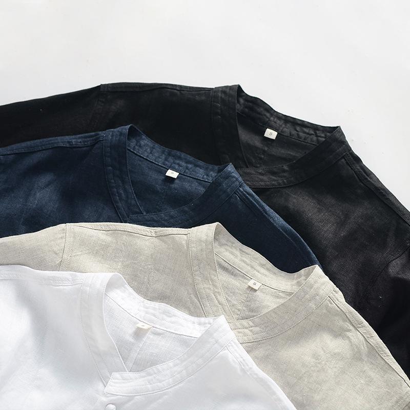 チャイニーズスタンドアップカラーリネンシャツファッショナブルな長袖カジュアルコイルボタンリネンカーディガントップD015  