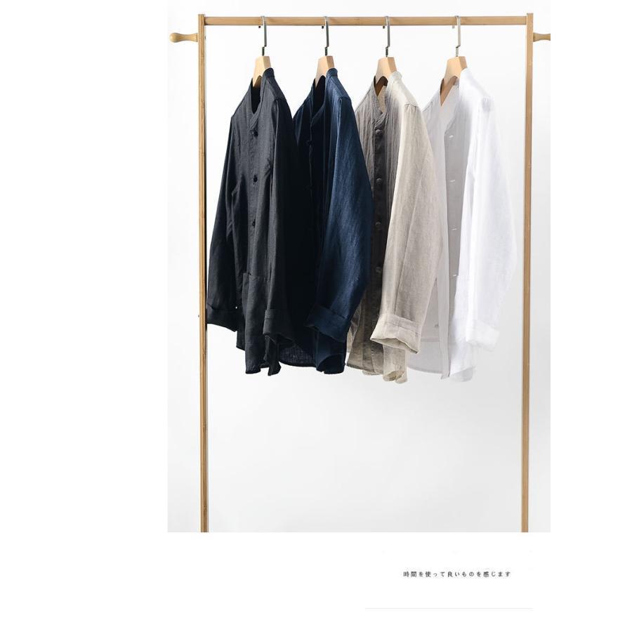 チャイニーズスタンドアップカラーリネンシャツファッショナブルな長袖カジュアルコイルボタンリネンカーディガントップD015  