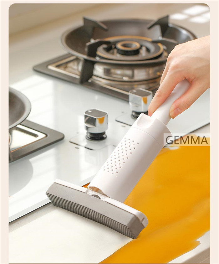 ミニモップ 手洗い不要 片手操作可能 水拭き スポンジモップ 携帯用小型モップ ガテーブル 窓 乾湿両用 多機能 