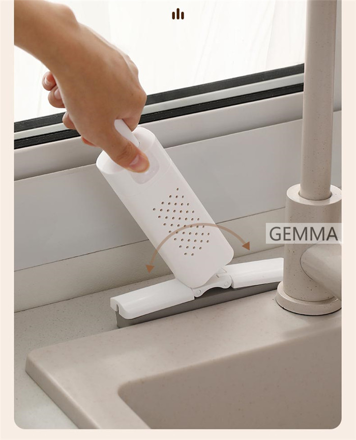 ミニモップ 手洗い不要 片手操作可能 水拭き スポンジモップ 携帯用小型モップ ガテーブル 窓 乾湿両用 多機能 