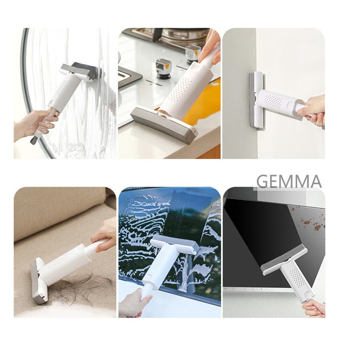 ミニモップ 手洗い不要 片手操作可能 水拭き スポンジモップ 携帯用小型モップ ガテーブル 窓 乾湿両用 多機能 