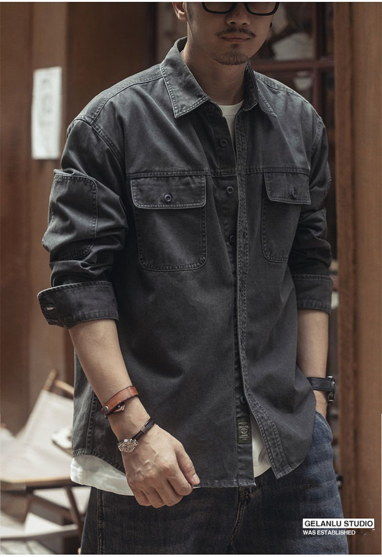 シャツ メンズ 長袖シャツ カジュアルシャツ カーゴシャツ ミリタリーシャツ 20代 大きいサイズ 夏物 トップス 50代 開襟シャツ 30代 40代 ワークシャツ 