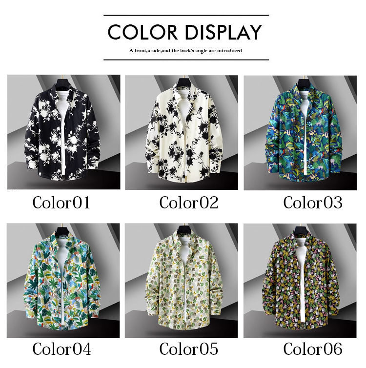 長袖シャツ メンズ 花柄シャツ 夏 カジュアルシャツ シャツ メンズ スリム カジュアル 紳士用 トップス 送料無料 新作 