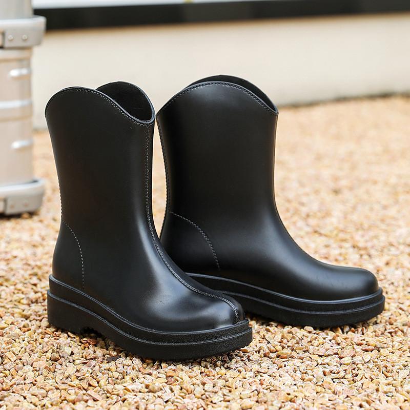 レインブーツ レインレディース ショートブーツ 母の日 コック完全防水 ミドル丈 通勤 滑らない 雨靴 雨の日 脱げない 通学 靴 