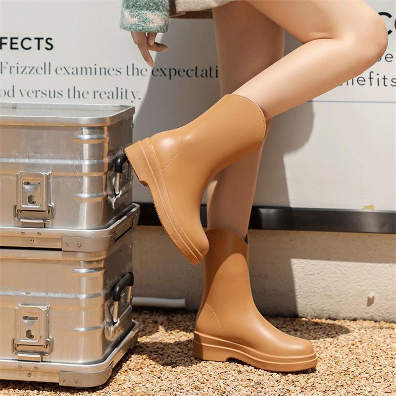 レインブーツ レインレディース ショートブーツ 母の日 コック完全防水 ミドル丈 通勤 滑らない 雨靴 雨の日 脱げない 通学 靴 