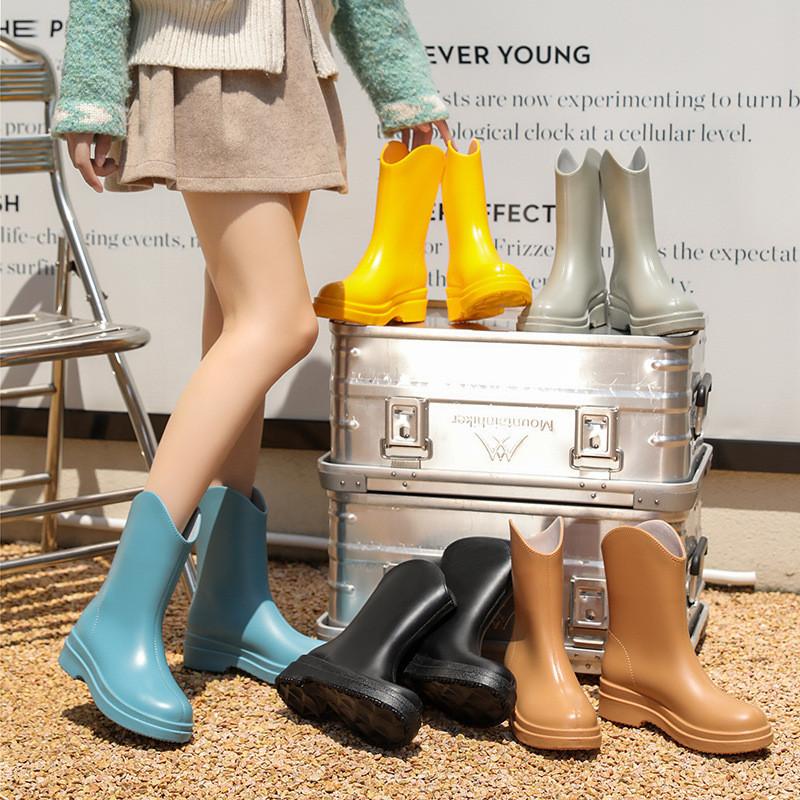 レインブーツ レインレディース ショートブーツ 母の日 コック完全防水 ミドル丈 通勤 滑らない 雨靴 雨の日 脱げない 通学 靴 