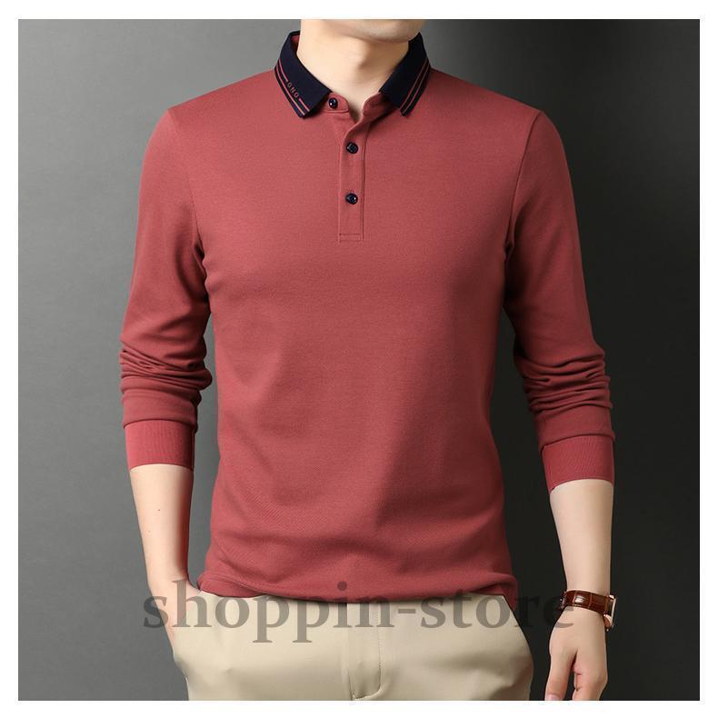 長袖 メンズ シンプル カジュアル 英文字 ライン シャツ 秋冬 春 トップス 