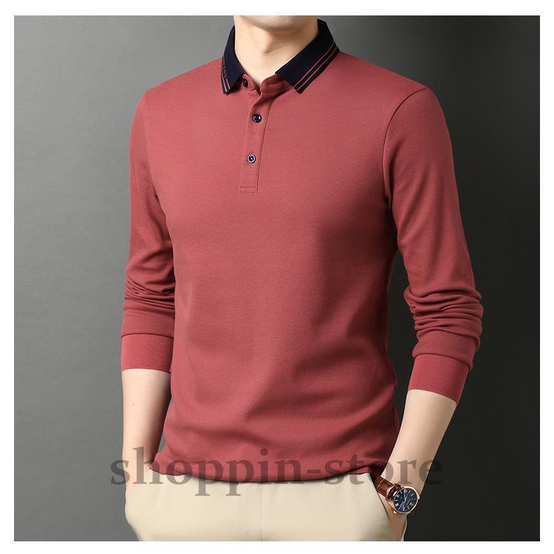 長袖 メンズ シンプル カジュアル 英文字 ライン シャツ 秋冬 春 トップス 