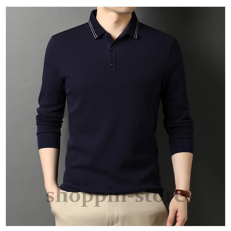 長袖 メンズ シンプル カジュアル 英文字 ライン シャツ 秋冬 春 トップス 