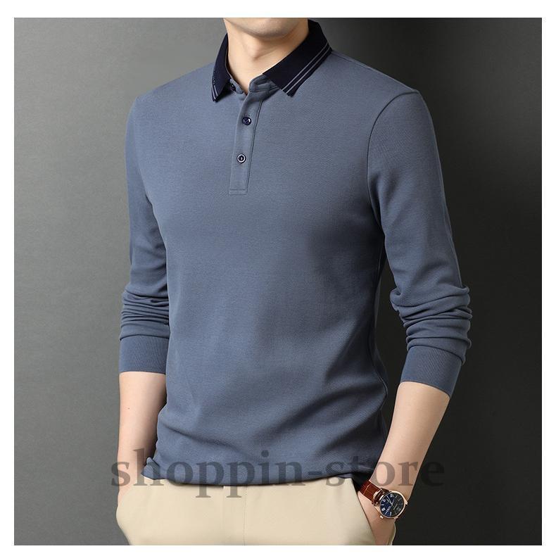 長袖 メンズ シンプル カジュアル 英文字 ライン シャツ 秋冬 春 トップス 