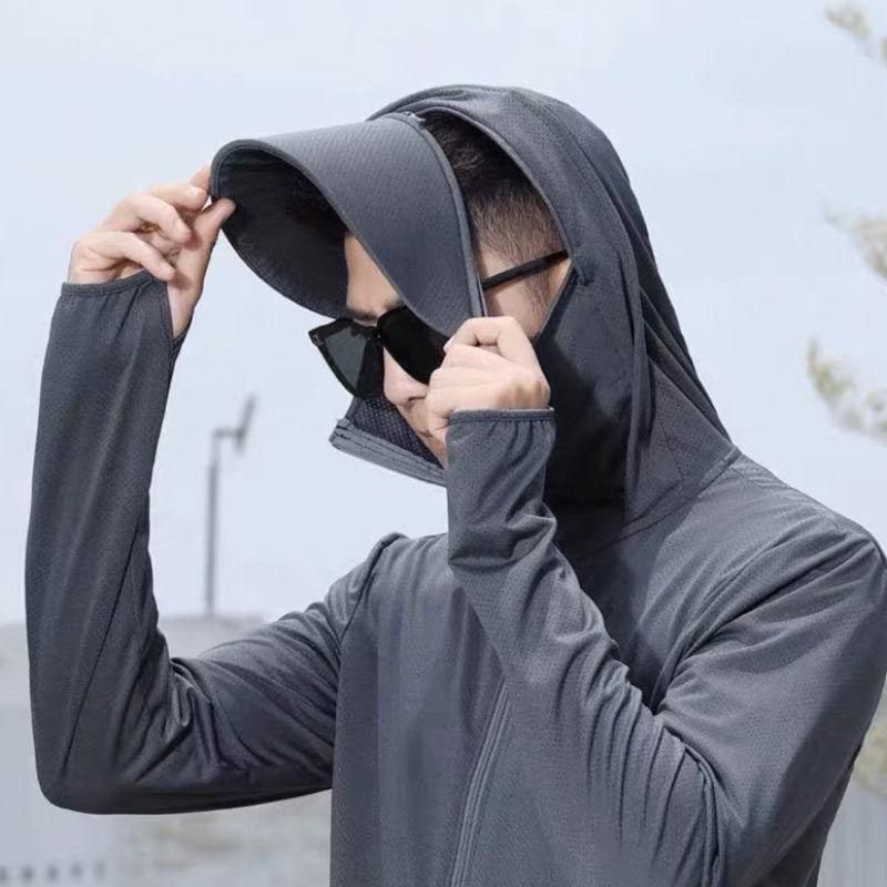 ラッシュガード UVカット UVUPF50 冷感素材 メンズ 長袖 水着 ラッシュフード付 