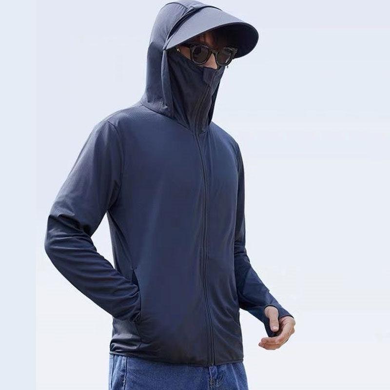 ラッシュガード UVカット UVUPF50 冷感素材 メンズ 長袖 水着 ラッシュフード付 