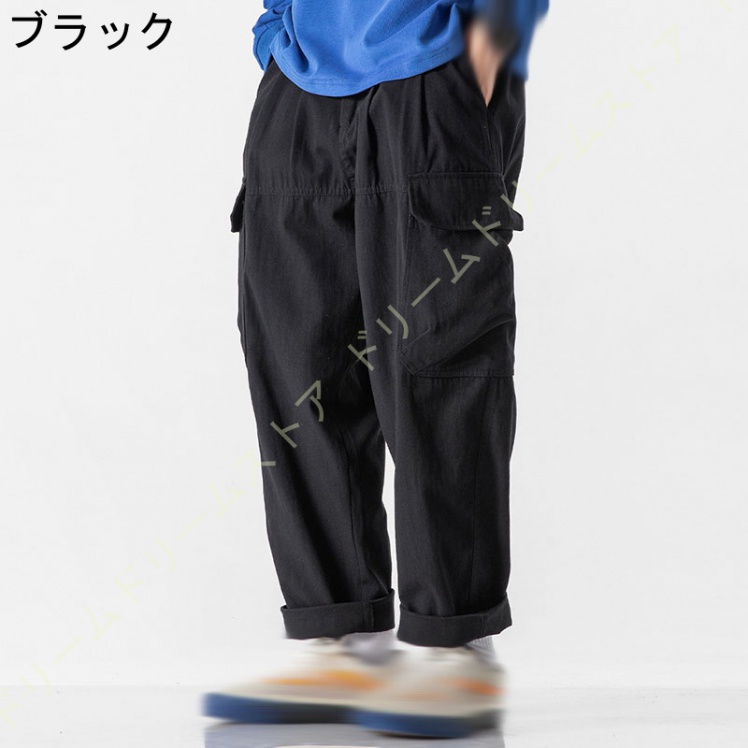 カーゴパンツ メンズ ズボン 秋用 大きいサイズ ゆったり ワークパンツ イージーパンツ 多機能 ズボン 作業着 男性 リラックス ゆったり 秋服 ウエストゴム 