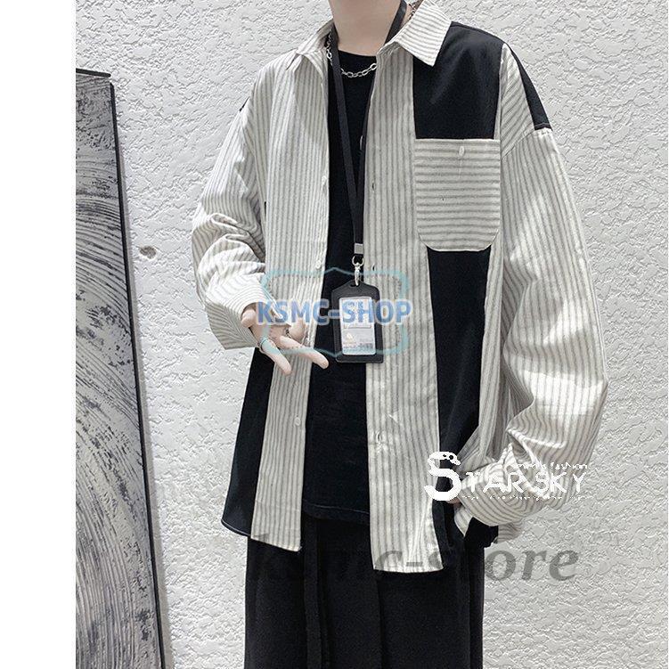 長袖 シャツ メンズ ボタンダウン ストライプ チェック カジュアルシャツ ワイシャツ メンズシャツ トップス 開襟 