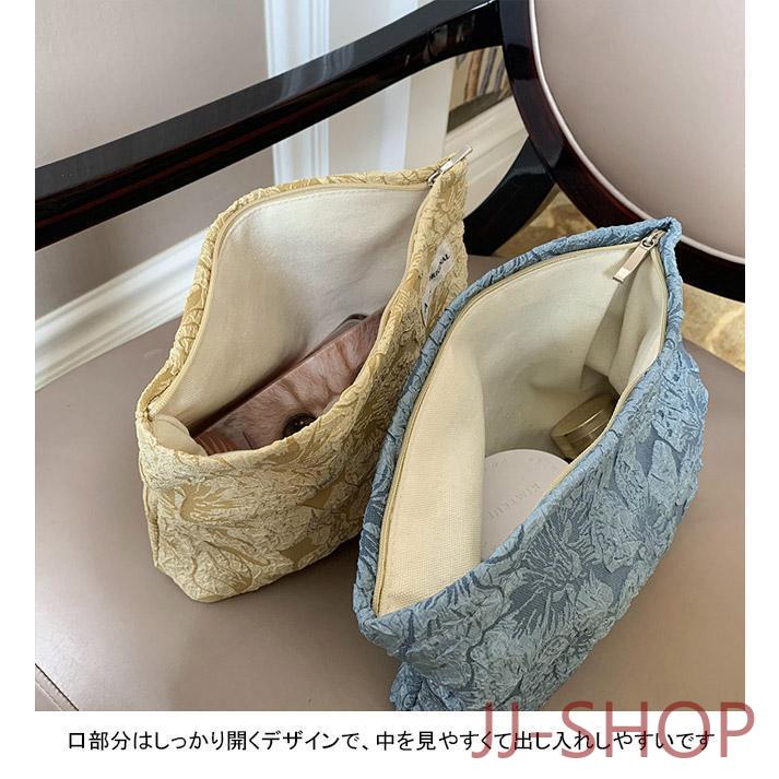 化粧ポーチ レディース 収納ポーチ 立体花柄 コンパクト 大きめ 機能的 大容量 小物入れ 大人可愛い 持ち運び ジャカード 使いやすい 