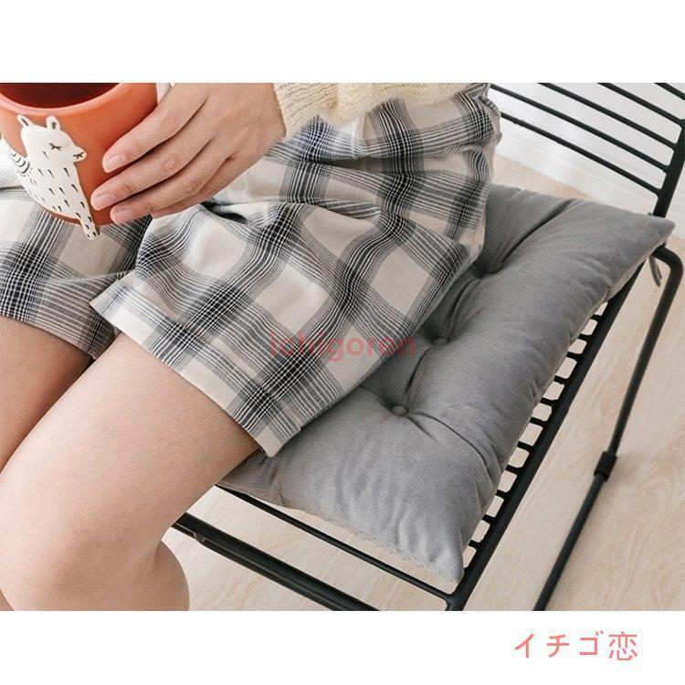座布団クッション 厚め 無地 シート 45*45 紐付きでしっかり固定できる コットンシートクッション オフィスチェア用 