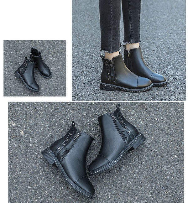 ショートブーツ レディース 歩きやすい 軽量 滑らない サイドジップ 黒 防滑 防寒 カジュアル 大きいサイズ 痛くない 小さいサイズ 
