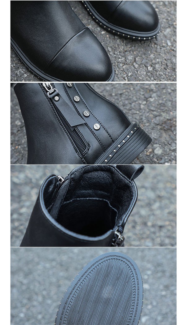 ショートブーツ レディース 歩きやすい 軽量 滑らない サイドジップ 黒 防滑 防寒 カジュアル 大きいサイズ 痛くない 小さいサイズ 