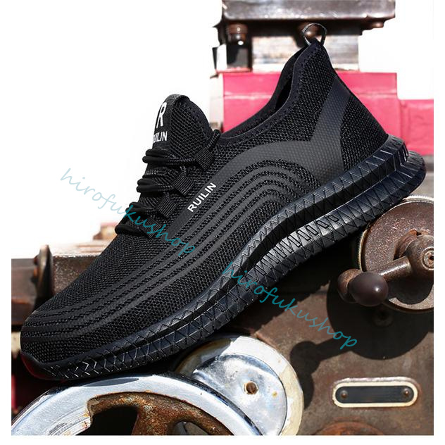 安全靴 スニーカー メンズ レディース 男女兼用 鋼先芯入れ 夏通気性 ブラック 踏み抜き防止 おしゃれ メッシュ 作業靴 無地 セーフティー 