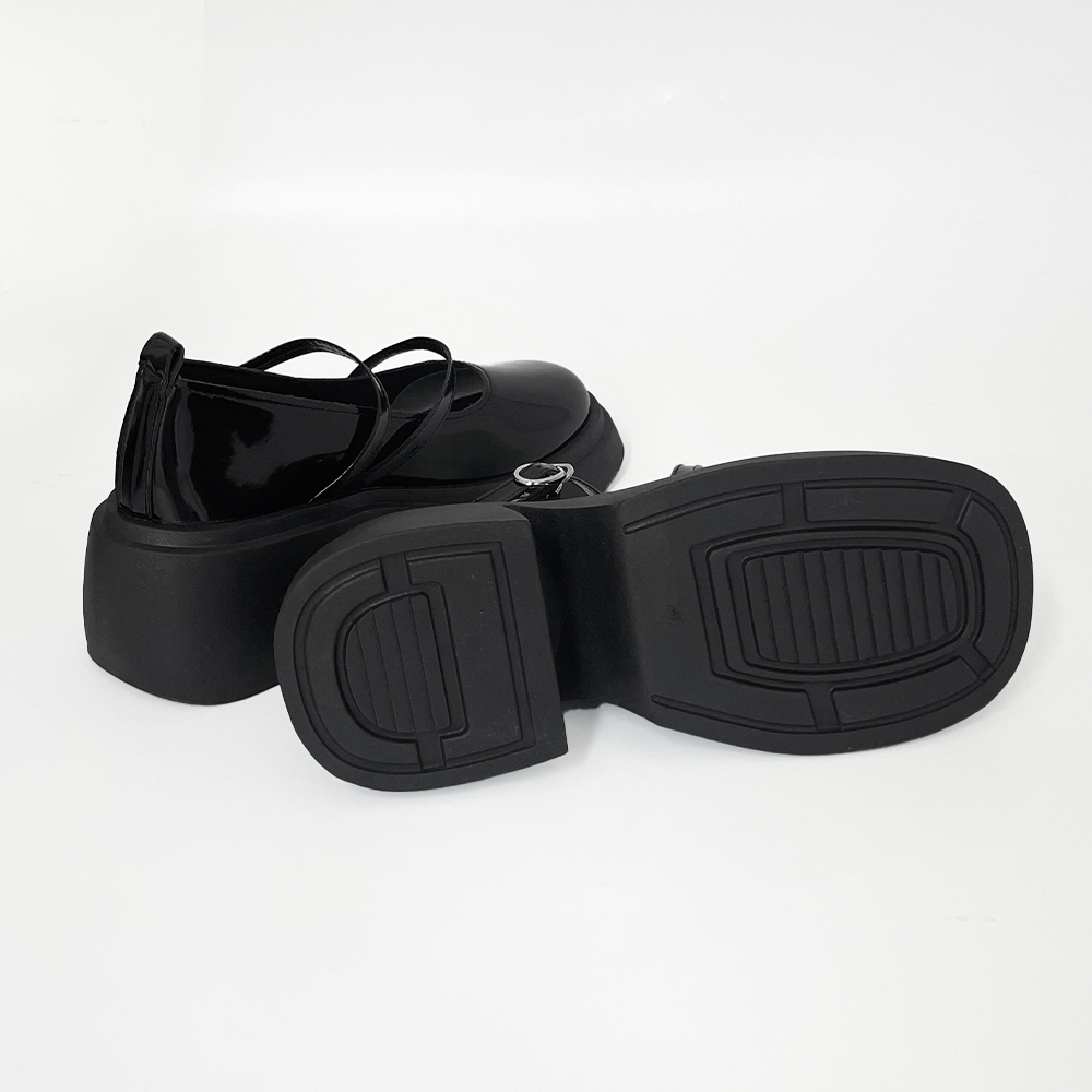 パンプス 厚底 ダブルストラップ 韓国  