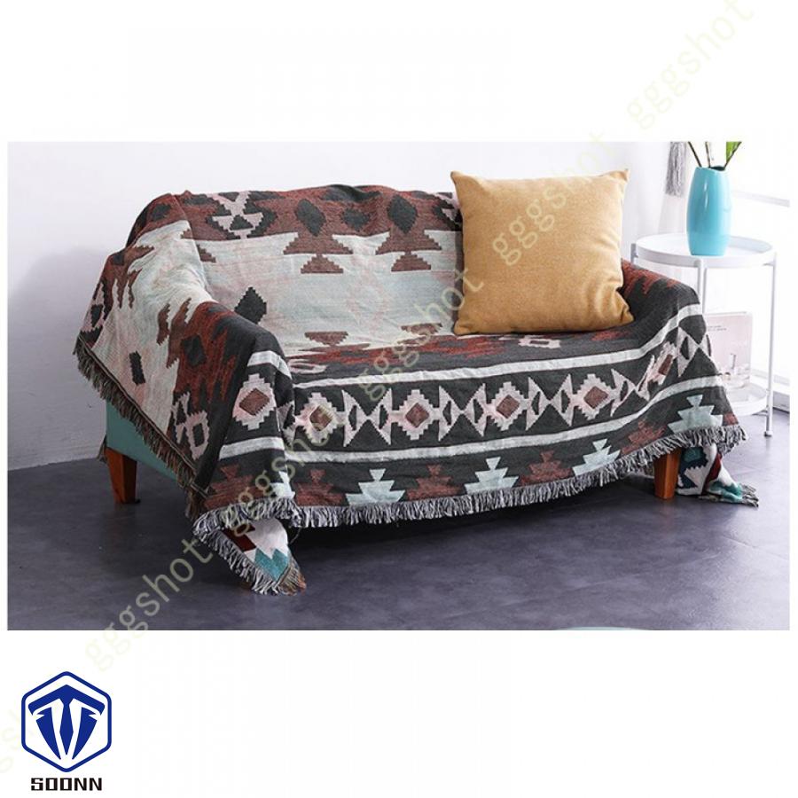 マルチカバー ソファカバー 北欧 長方形 大判 カバー ソファー 保護カバー ソファーマット 軽量 カウチ 肘付き アンティーク 綿麻 ブランケット 四季適用 