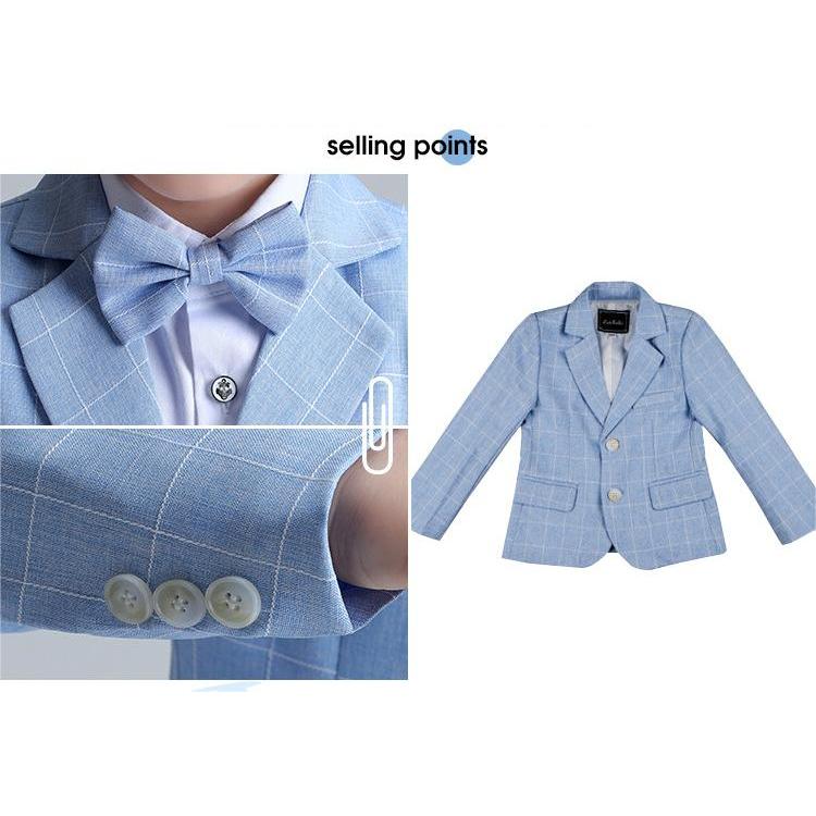 卒業式 小学校 男子 4点フォーマルスーツ セットアップ4点セット 送料無料  