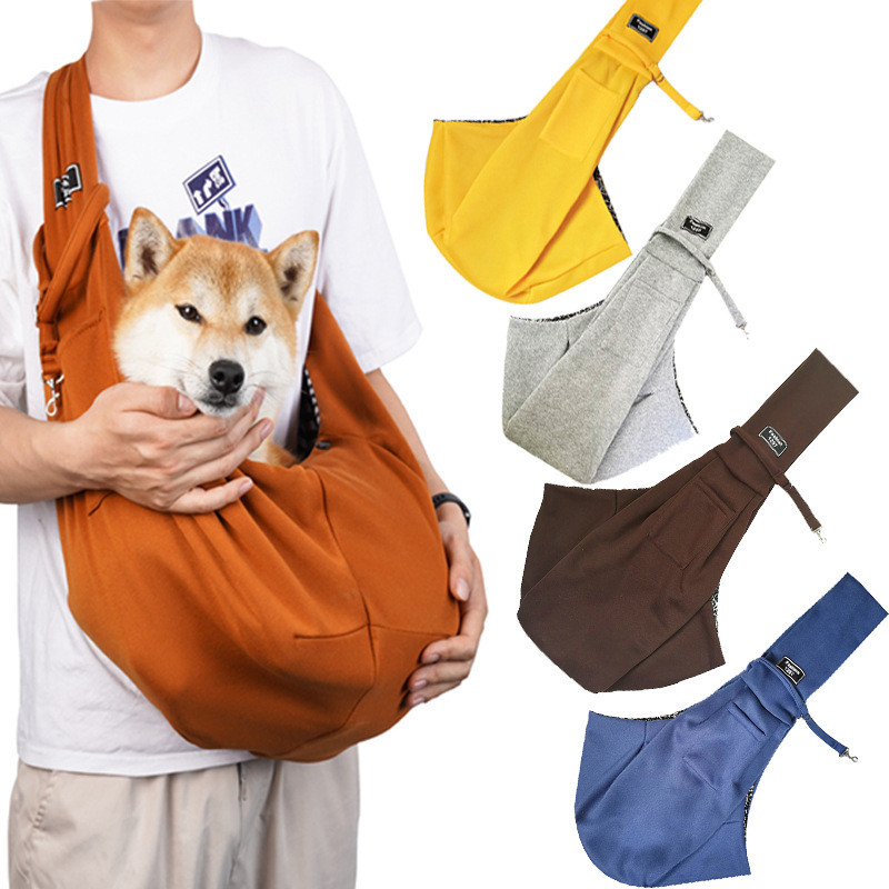 ペットスリング 犬 猫 抱っこ紐 キャリーバッグ ドッグスリング 飛び出し防止 持ち運び お散歩 小型犬 ポケット付き 折りたたみ お出掛け 無地 
